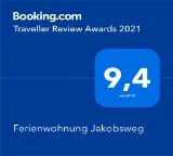 Booking Award 2021 Ferienwohnung am Jakobsweg