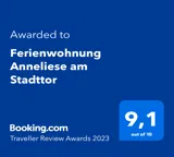 Booking Award 2023 Ferienwohnung am Stadttor