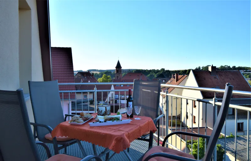 Ferienwohnungen am Stadttor - Ferienwohnung Anneliese - Balkon mit Blick auf die Altstadt